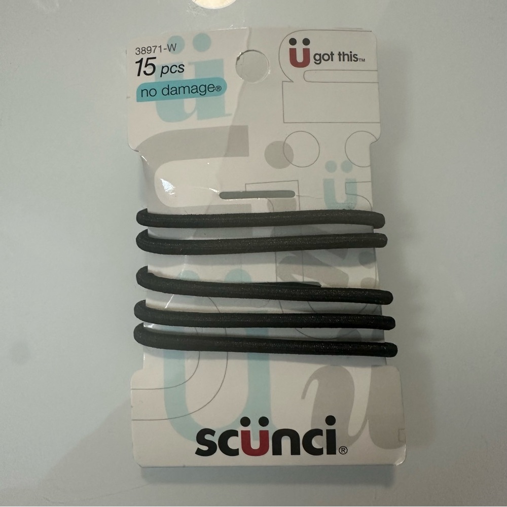 🆓FREE with purchase! Scünci New No Damage Elastic Hair Ties Set of 5 Black